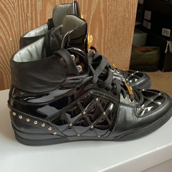Versace patent leather Medusa head hightop shoes - Picture 4 of 6